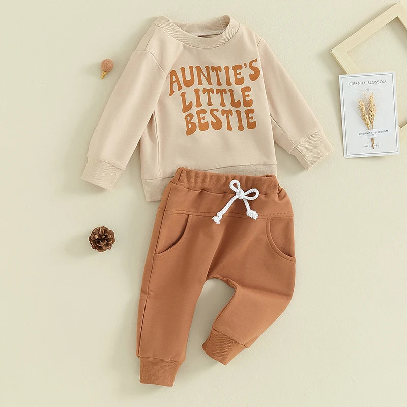 2023-09-21 Lioraitiin 0-3YToddler Baby Boy Clothes Set Letter Print Long Sleeve Pullover Top Sweatshirt Pant Fall Winter Outfits